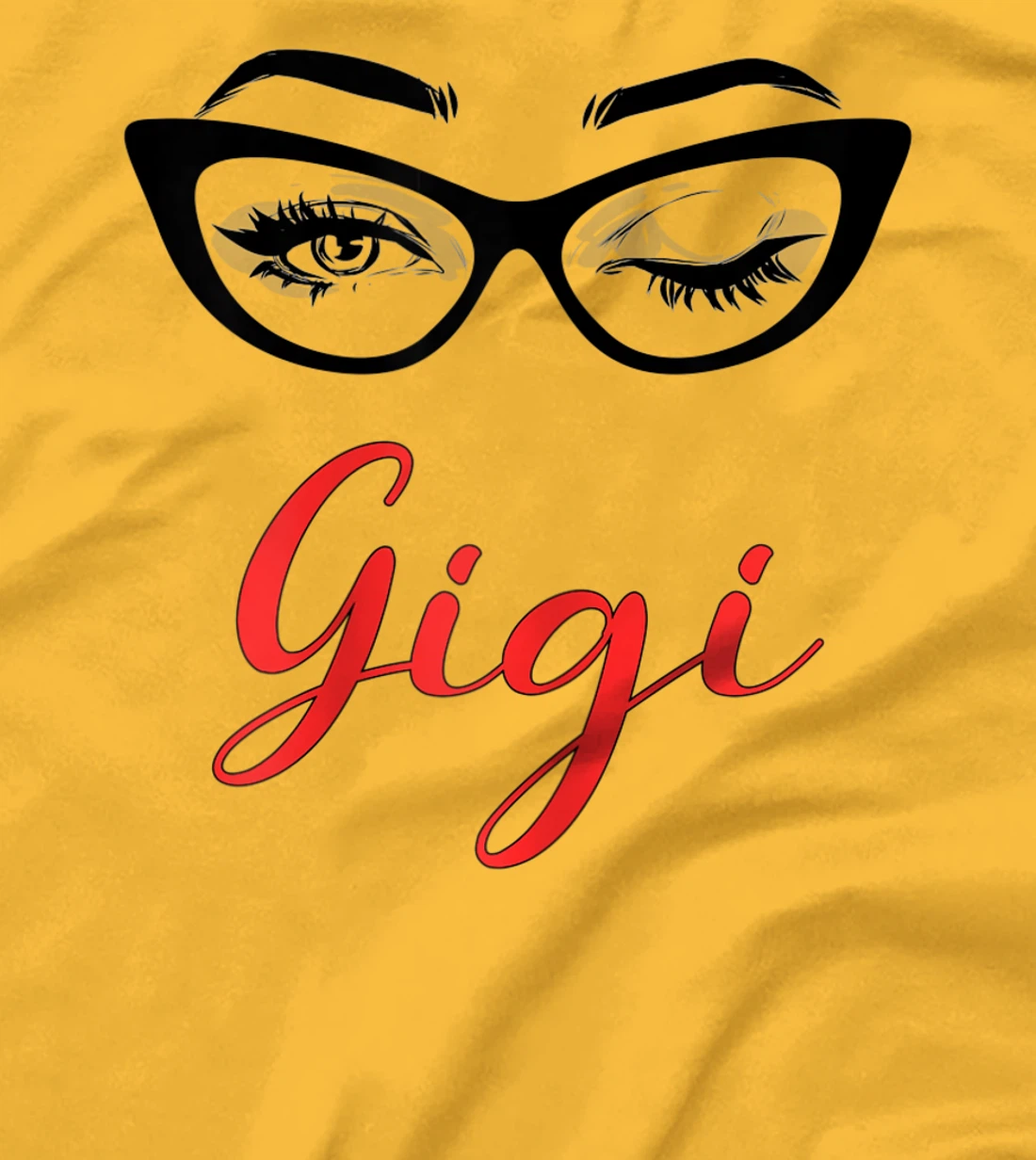 Womens Gigi Eyes Wink Cute Glasses T-Shirt, Women T-Shirt