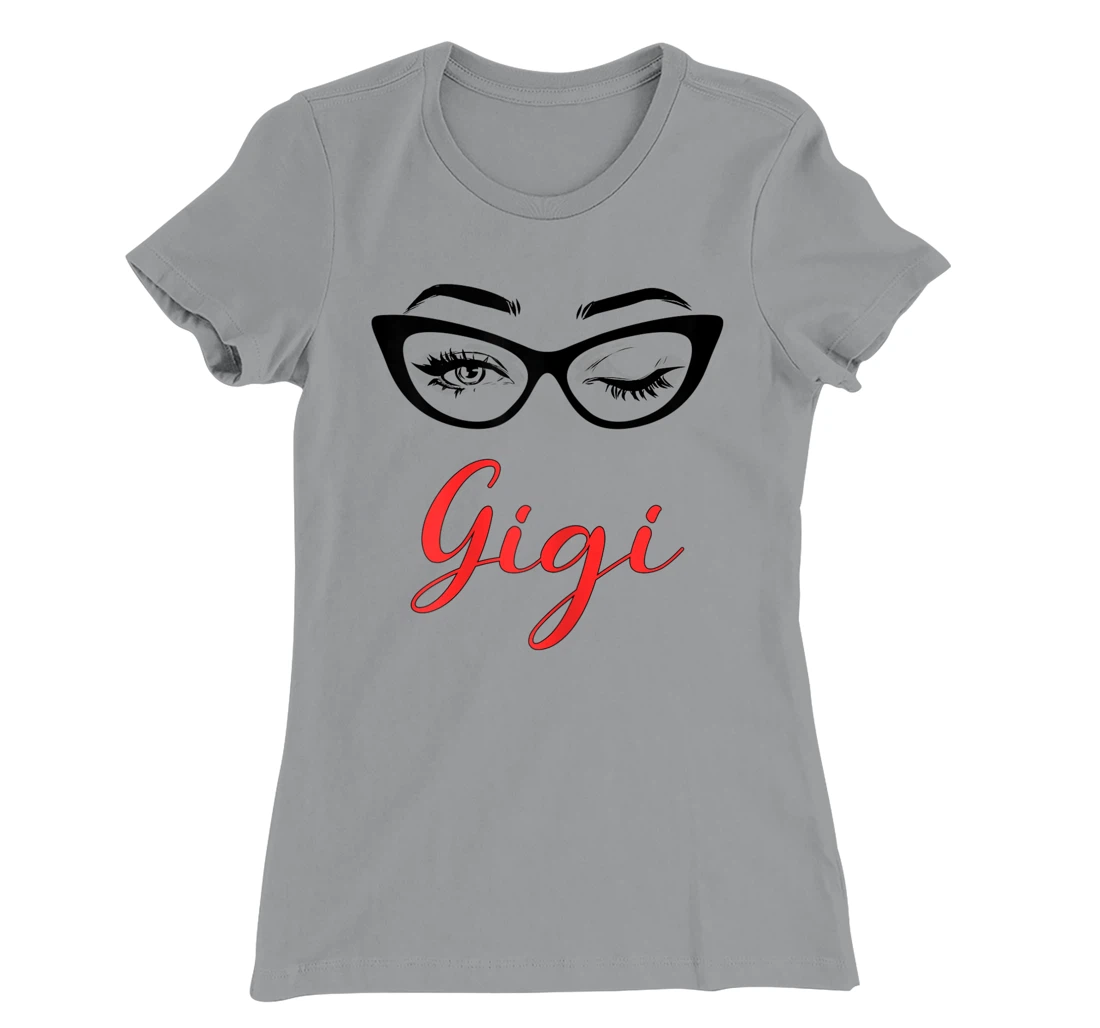 Womens Gigi Eyes Wink Cute Glasses T-Shirt, Women T-Shirt