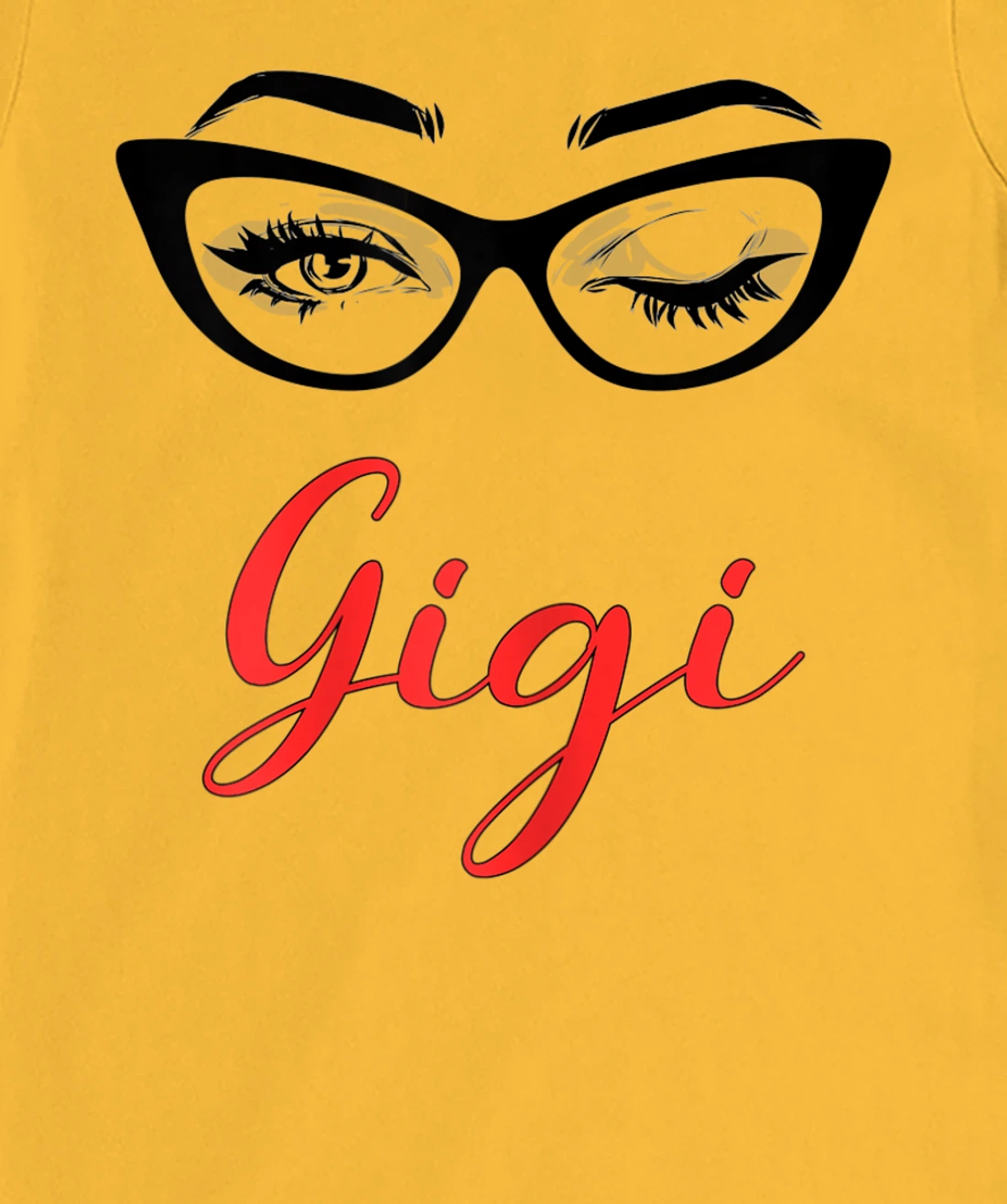 Womens Gigi Eyes Wink Cute Glasses T-Shirt, Women T-Shirt