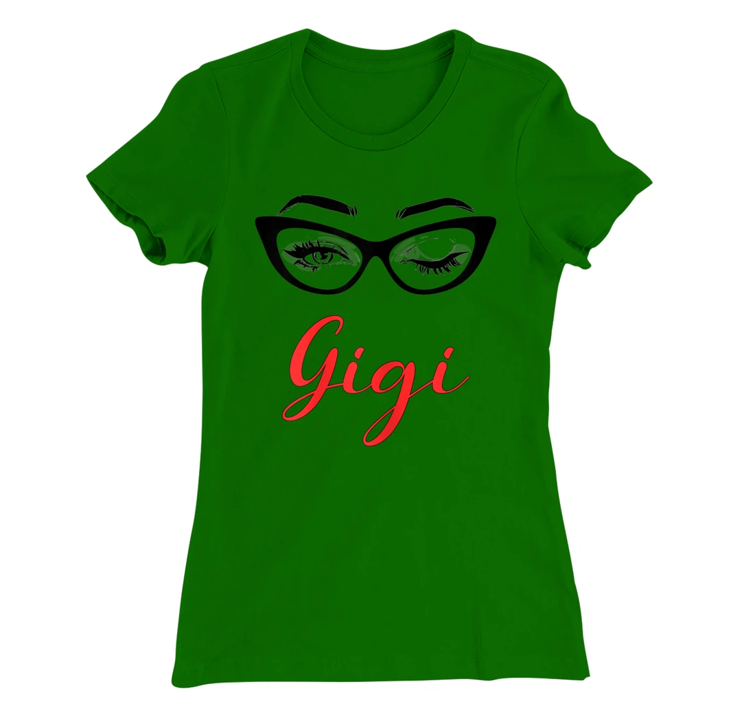 Womens Gigi Eyes Wink Cute Glasses T-Shirt, Women T-Shirt