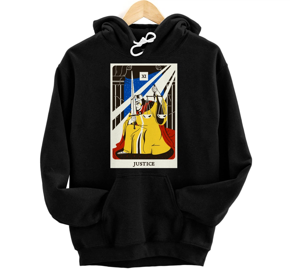 Justice Tarot Card Occult Beliefs Divination Magic Pullover Hoodie