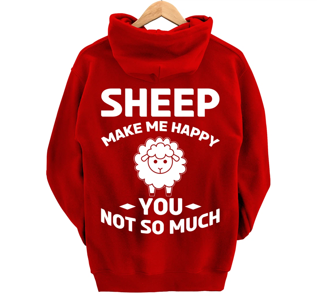 Farm Animals Sheep Make Me Happy Pullover Hoodie
