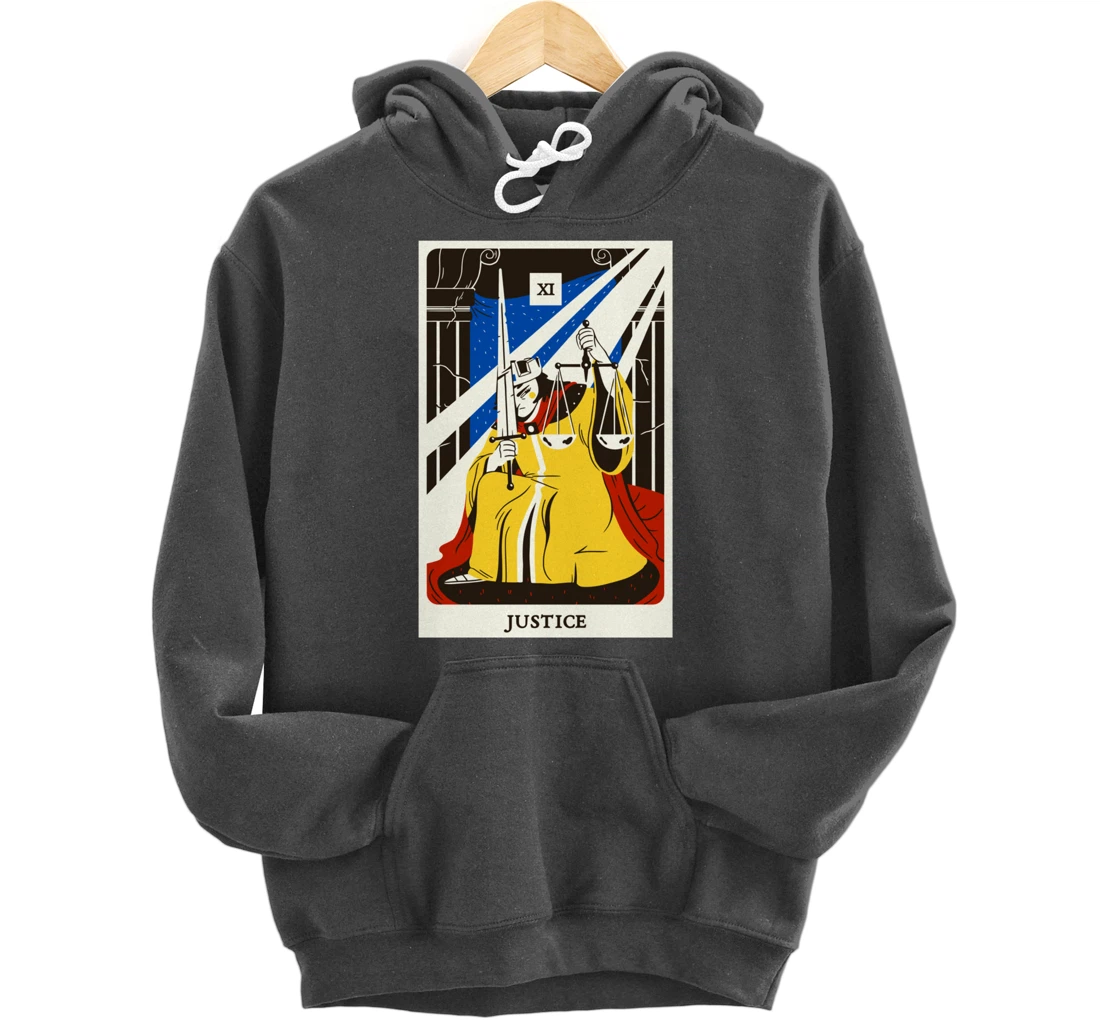Justice Tarot Card Occult Beliefs Divination Magic Pullover Hoodie