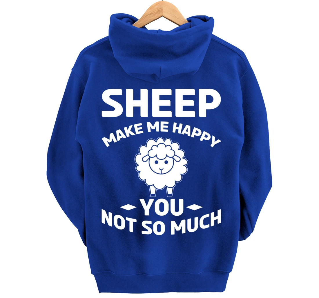 Farm Animals Sheep Make Me Happy Pullover Hoodie