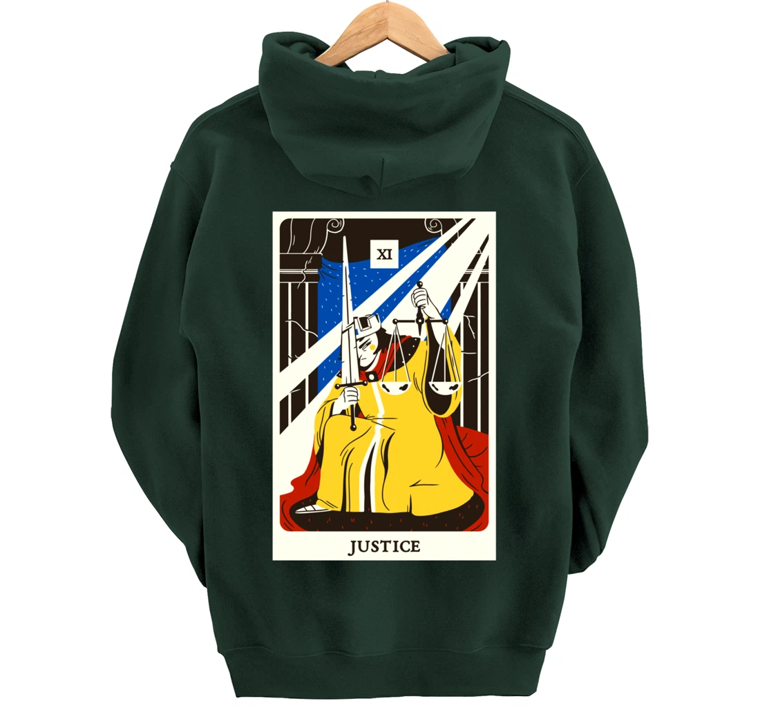 Justice Tarot Card Occult Beliefs Divination Magic Pullover Hoodie