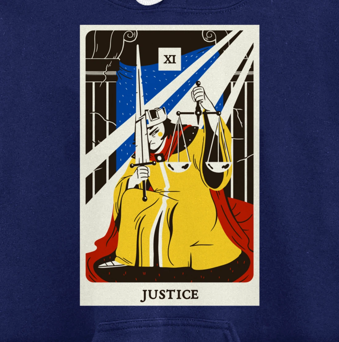 Justice Tarot Card Occult Beliefs Divination Magic Pullover Hoodie