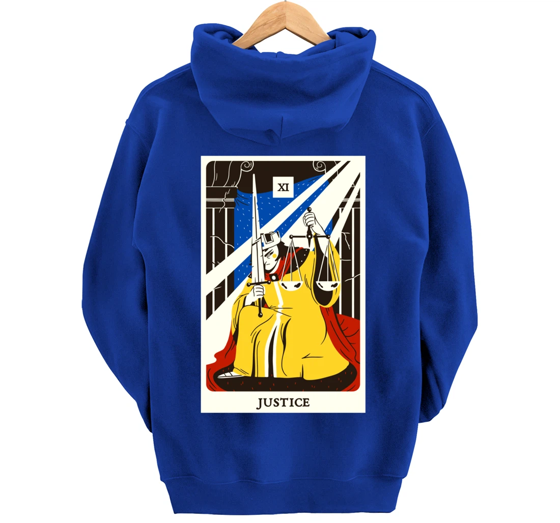 Justice Tarot Card Occult Beliefs Divination Magic Pullover Hoodie
