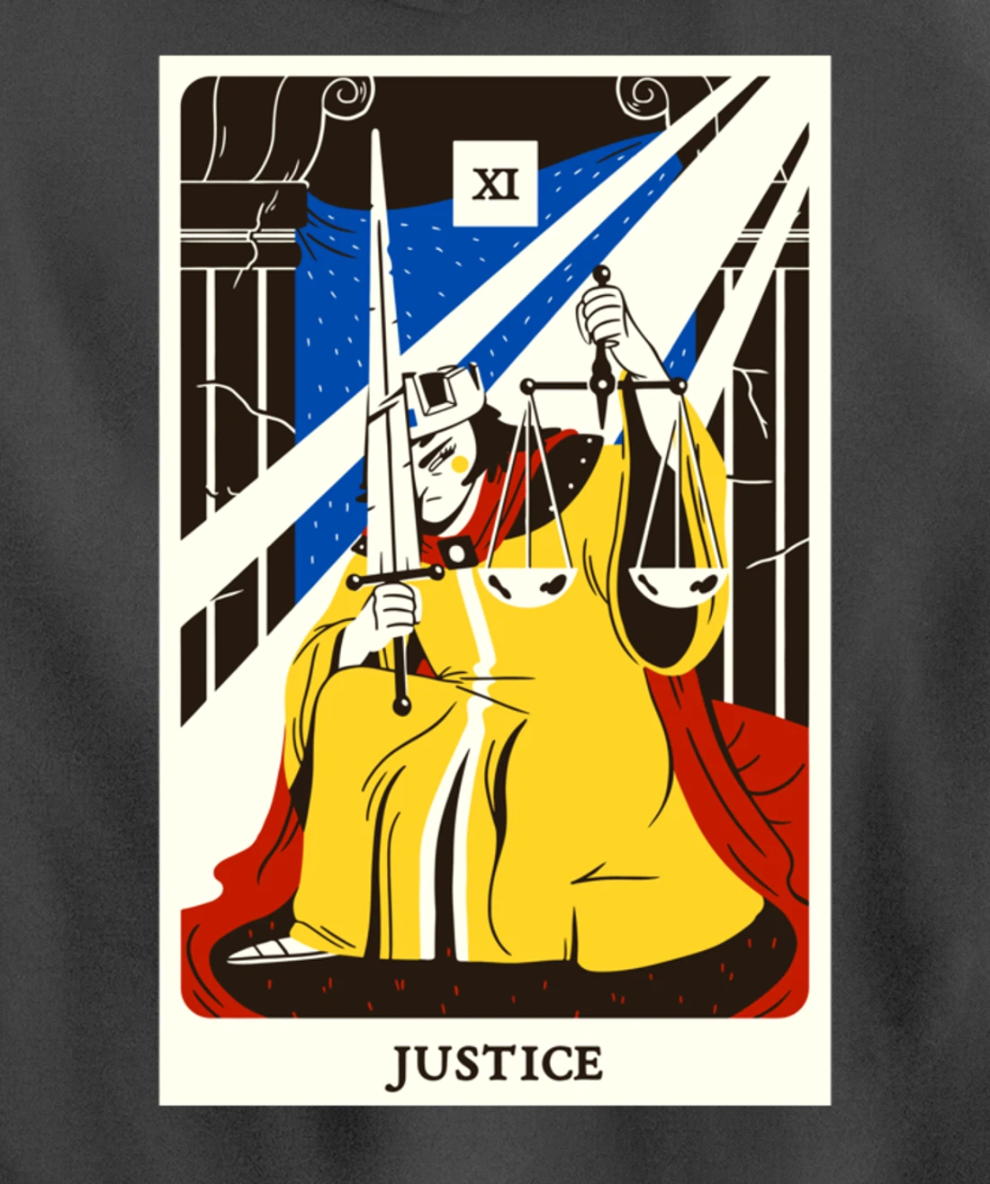 Justice Tarot Card Occult Beliefs Divination Magic Pullover Hoodie