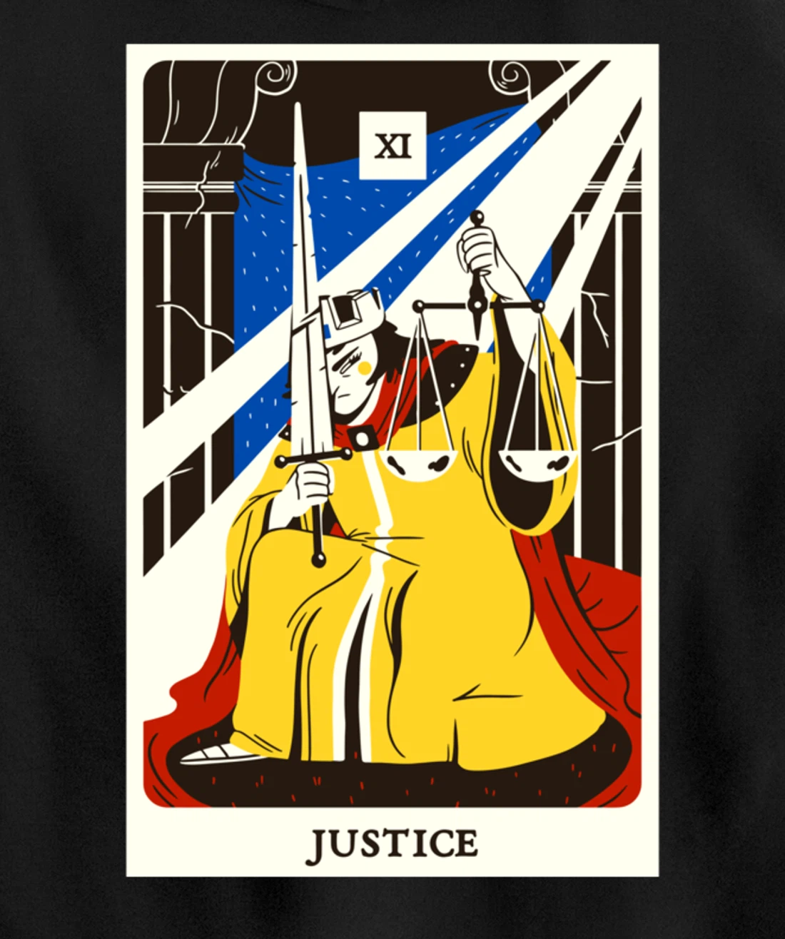 Justice Tarot Card Occult Beliefs Divination Magic Pullover Hoodie