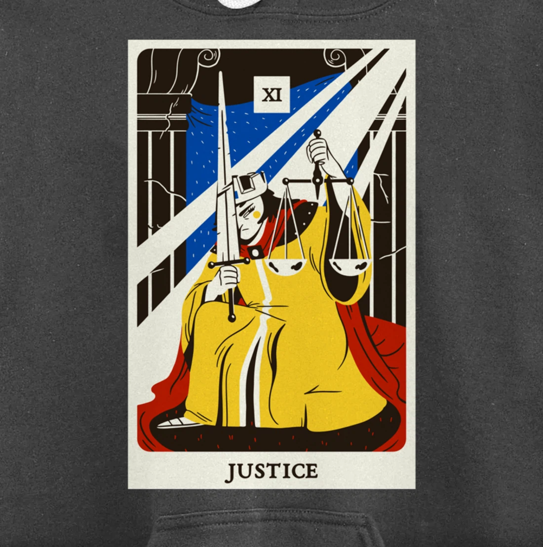 Justice Tarot Card Occult Beliefs Divination Magic Pullover Hoodie