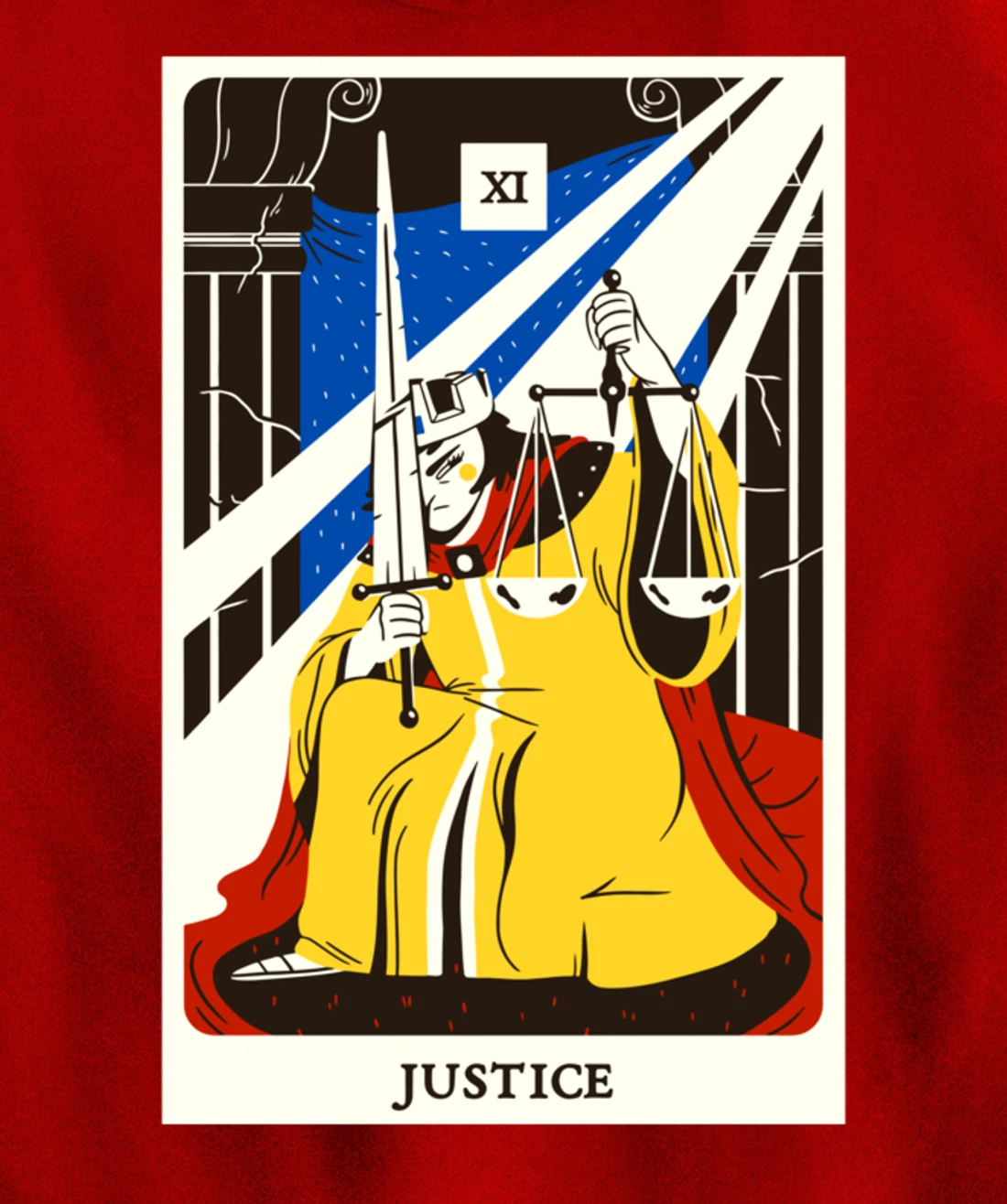 Justice Tarot Card Occult Beliefs Divination Magic Pullover Hoodie