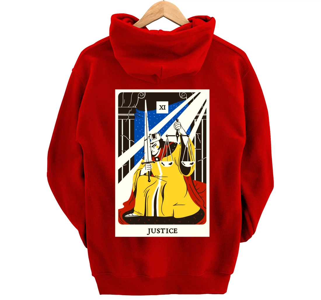 Justice Tarot Card Occult Beliefs Divination Magic Pullover Hoodie