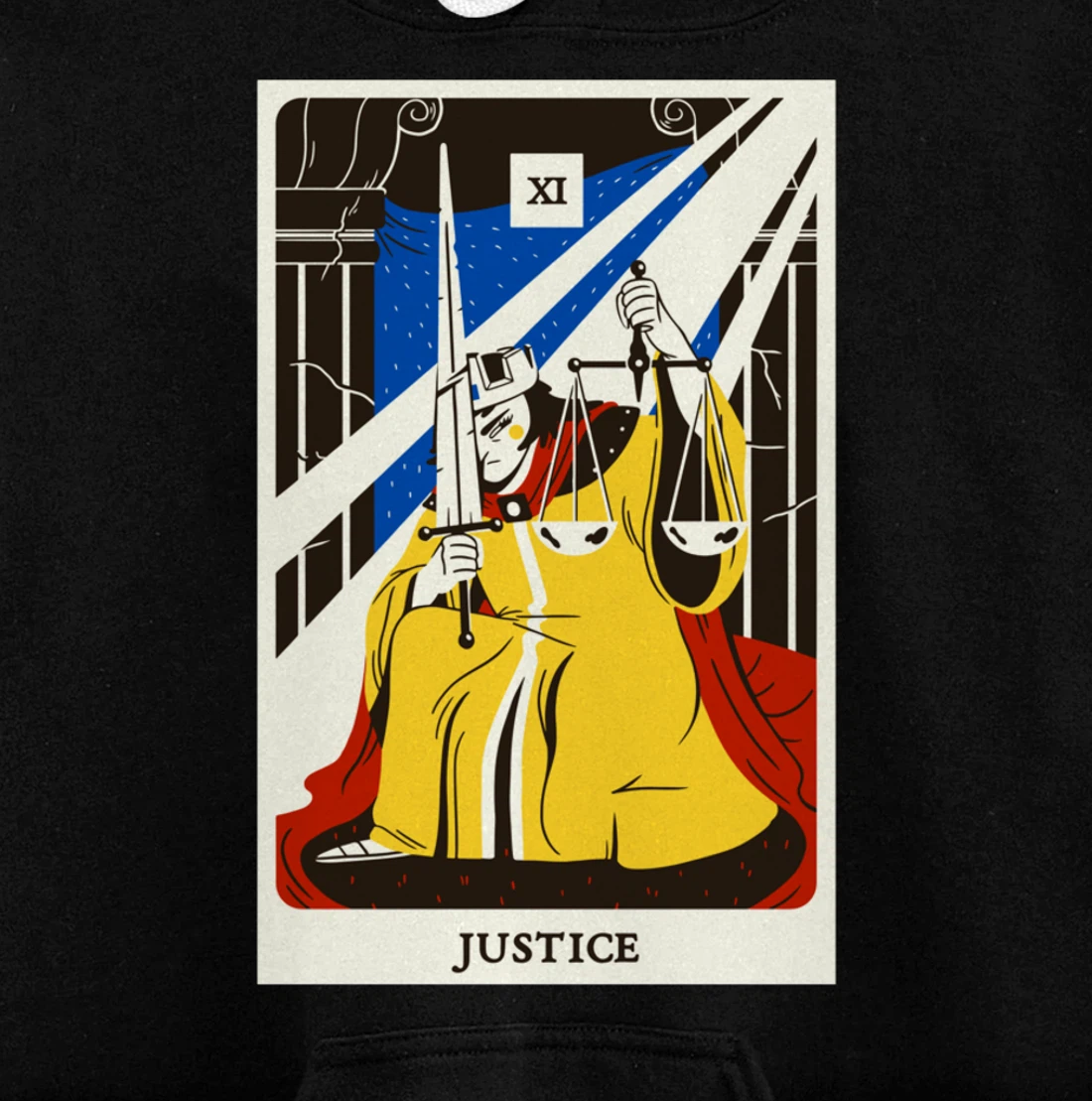 Justice Tarot Card Occult Beliefs Divination Magic Pullover Hoodie
