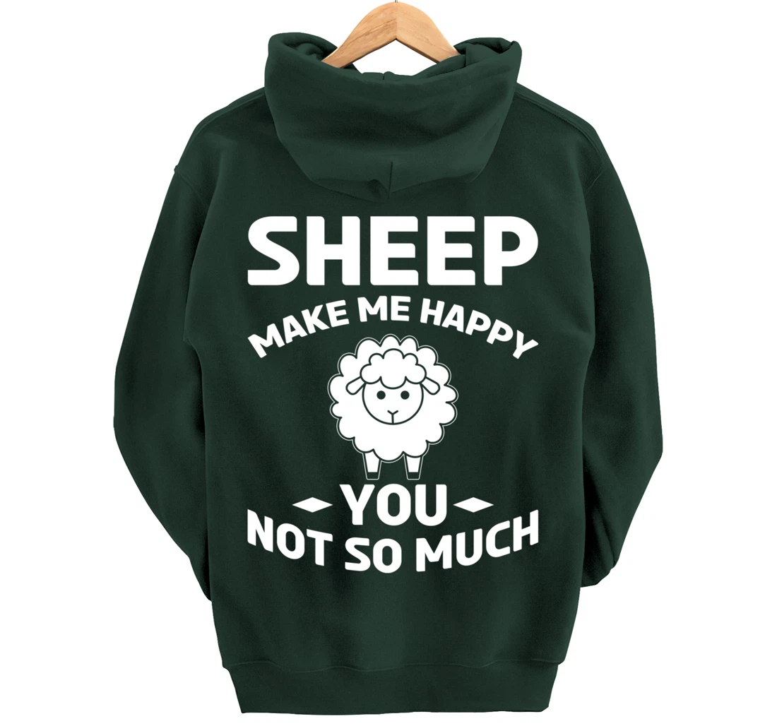 Farm Animals Sheep Make Me Happy Pullover Hoodie