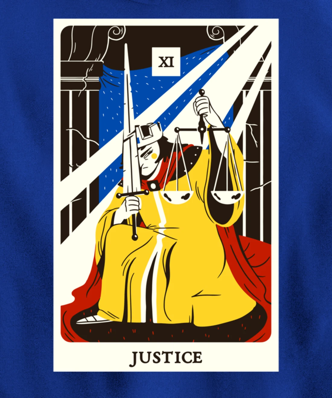 Justice Tarot Card Occult Beliefs Divination Magic Pullover Hoodie