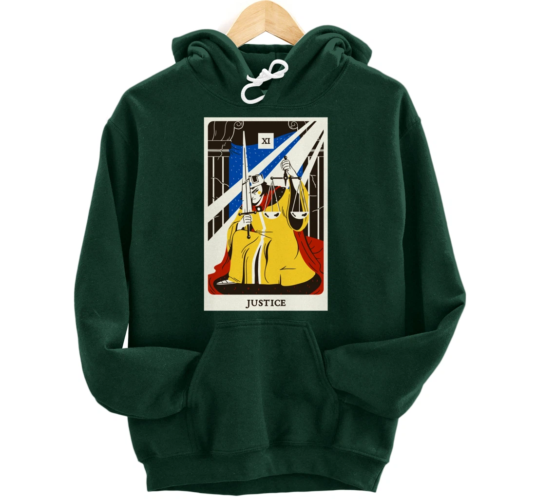 Justice Tarot Card Occult Beliefs Divination Magic Pullover Hoodie