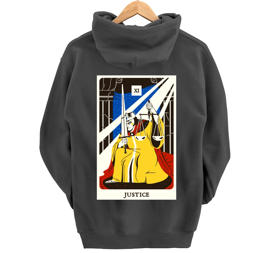 Justice Tarot Card Occult Beliefs Divination Magic Pullover Hoodie