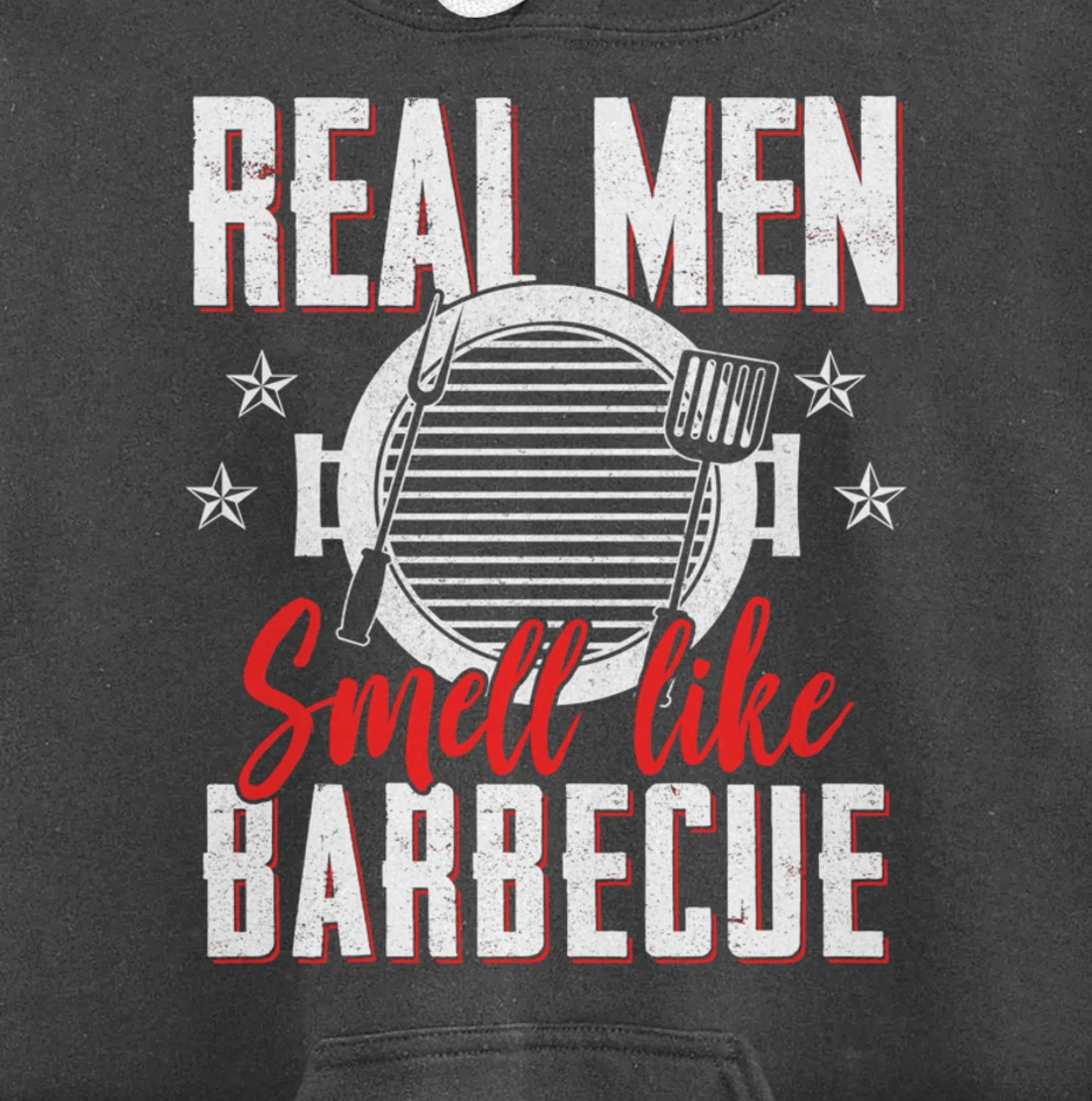 Funny Barbecue Graphic Real Men Meat Smoking BBQ Pullover Hoodie