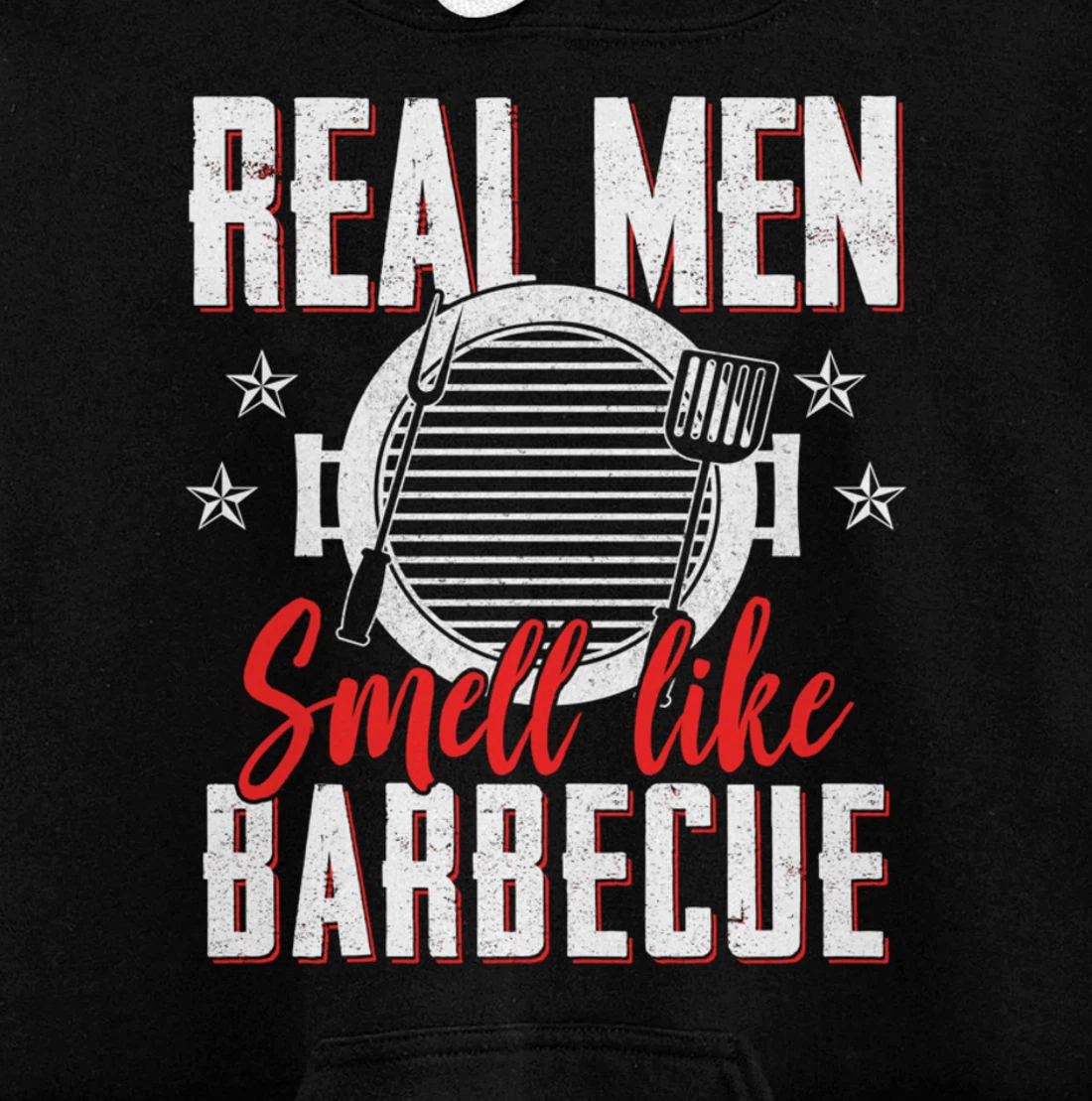 Funny Barbecue Graphic Real Men Meat Smoking BBQ Pullover Hoodie