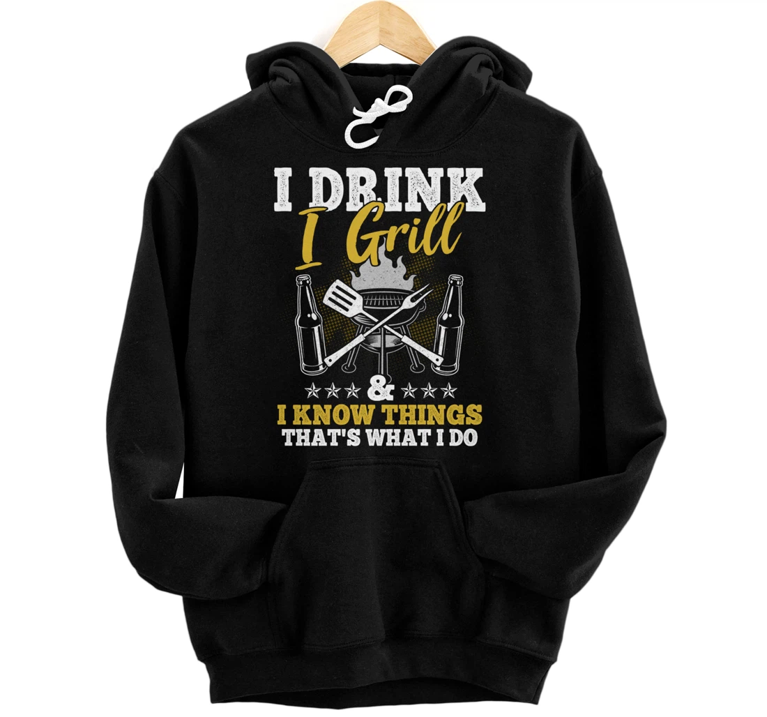 Funny Barbecue Beer Lover Graphic Women Men Meat Smoking BBQ Pullover Hoodie