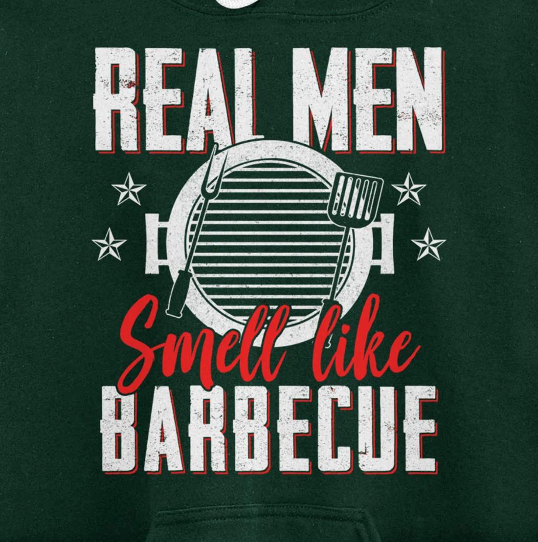 Funny Barbecue Graphic Real Men Meat Smoking BBQ Pullover Hoodie