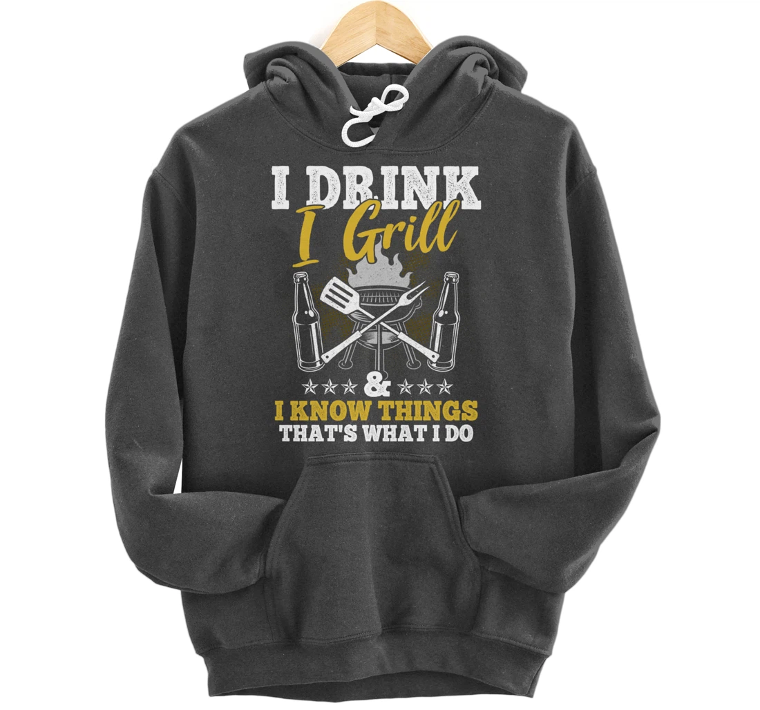 Funny Barbecue Beer Lover Graphic Women Men Meat Smoking BBQ Pullover Hoodie