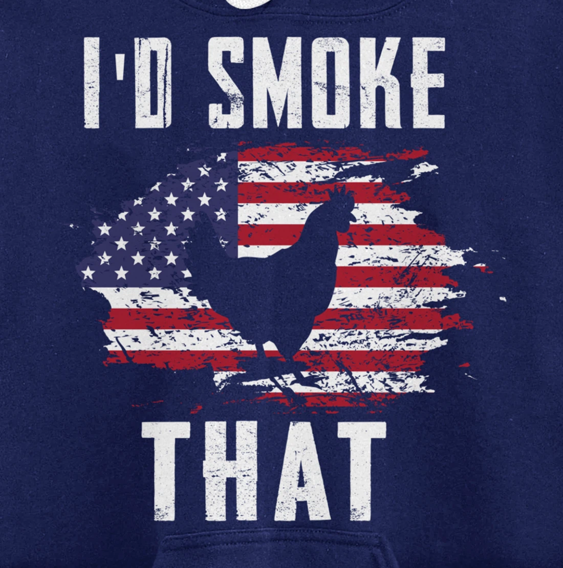 Patriotic Chicken Flag Chicken Graphic Men Meat Smoking BBQ Pullover Hoodie