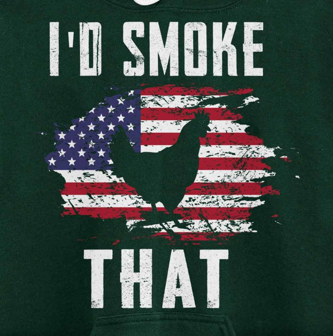 Patriotic Chicken Flag Chicken Graphic Men Meat Smoking BBQ Pullover Hoodie