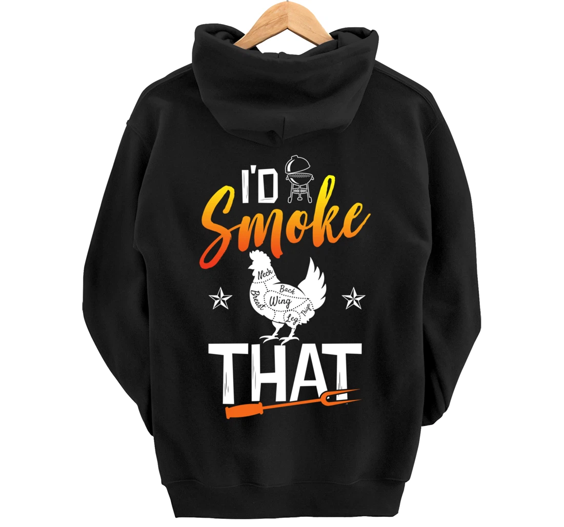 Funny Barbecue Chicken Graphic Women Men Meat Smoking BBQ Pullover Hoodie