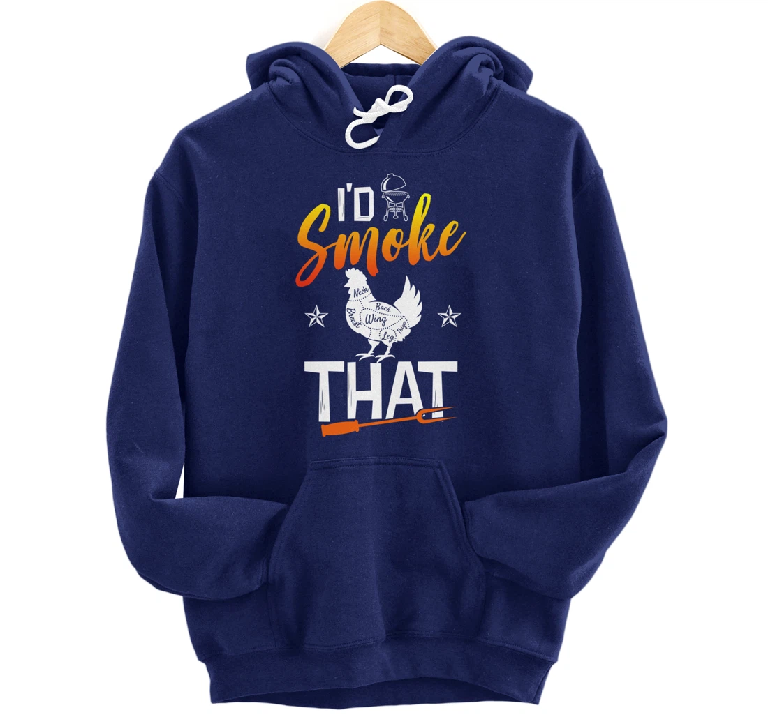 Funny Barbecue Chicken Graphic Women Men Meat Smoking BBQ Pullover Hoodie