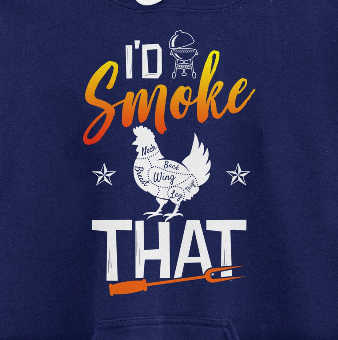 Funny Barbecue Chicken Graphic Women Men Meat Smoking BBQ Pullover Hoodie