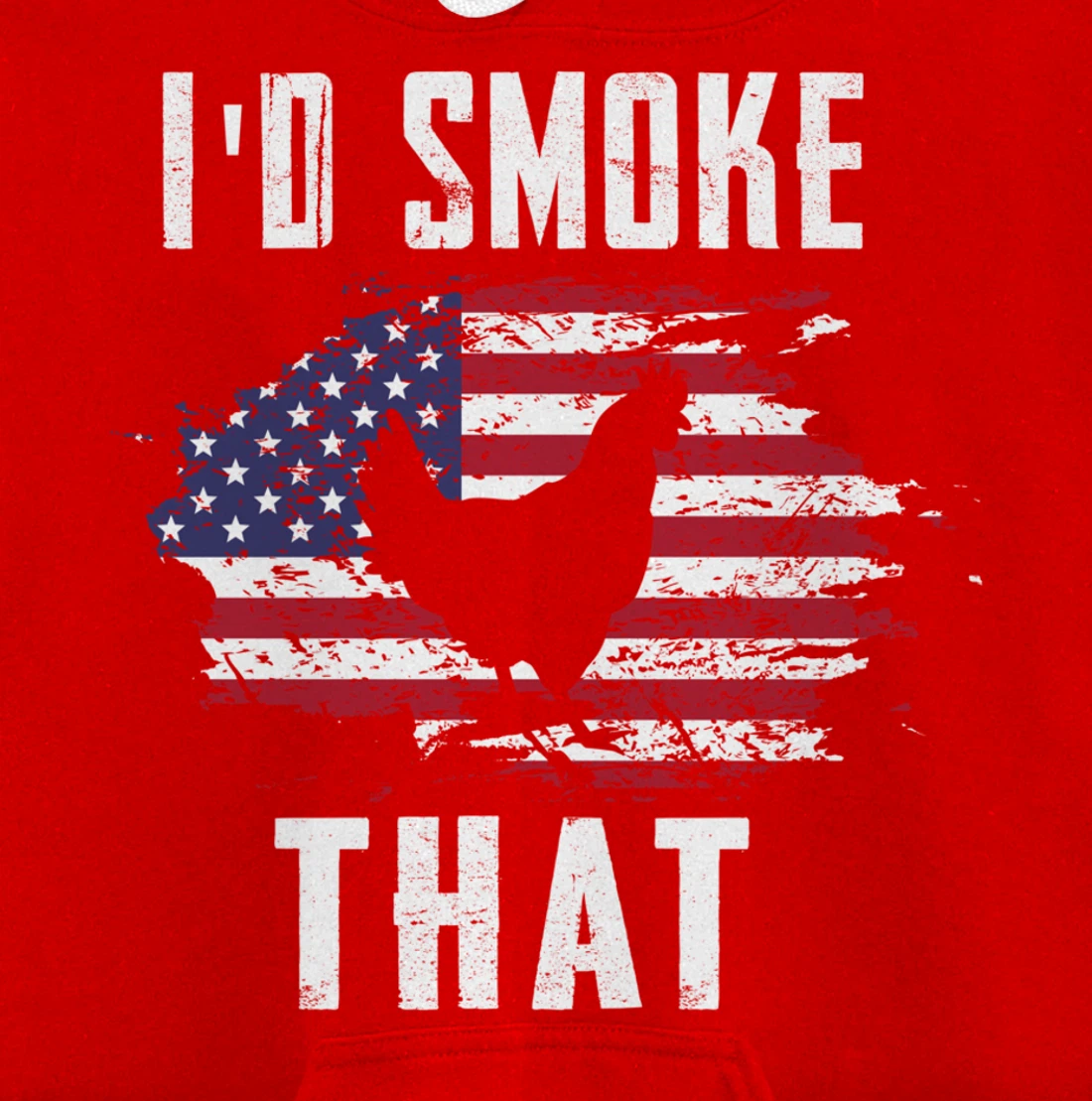Patriotic Chicken Flag Chicken Graphic Men Meat Smoking BBQ Pullover Hoodie