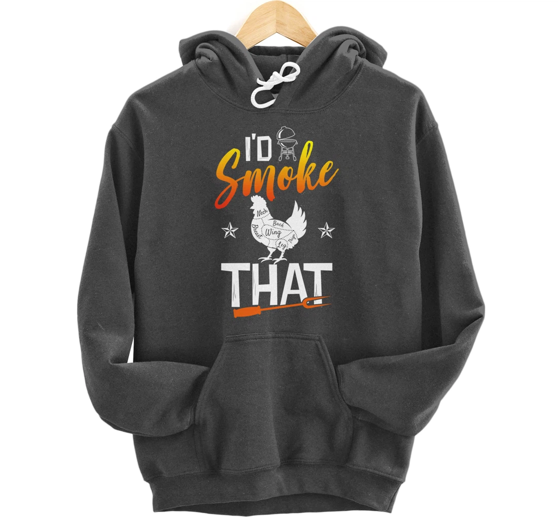 Funny Barbecue Chicken Graphic Women Men Meat Smoking BBQ Pullover Hoodie