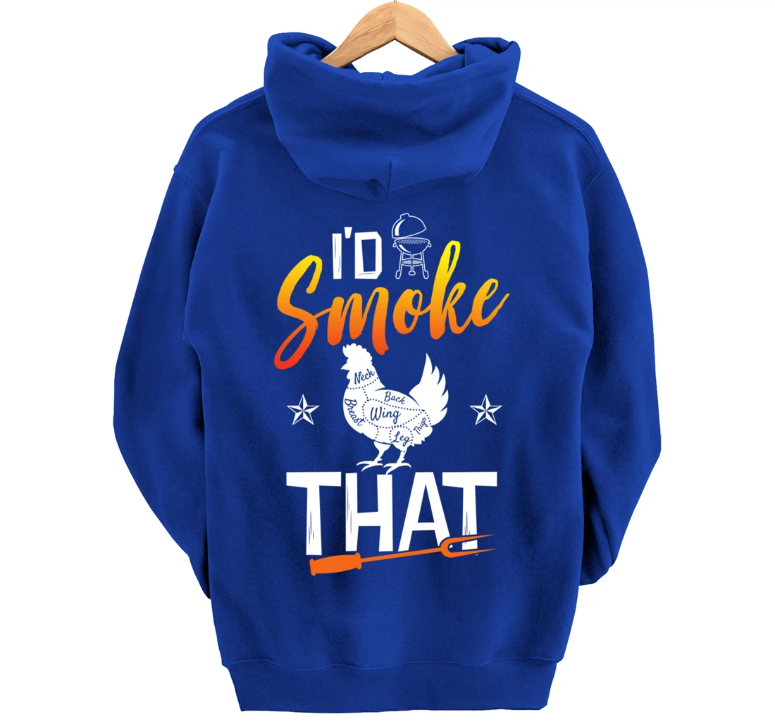 Funny Barbecue Chicken Graphic Women Men Meat Smoking BBQ Pullover Hoodie