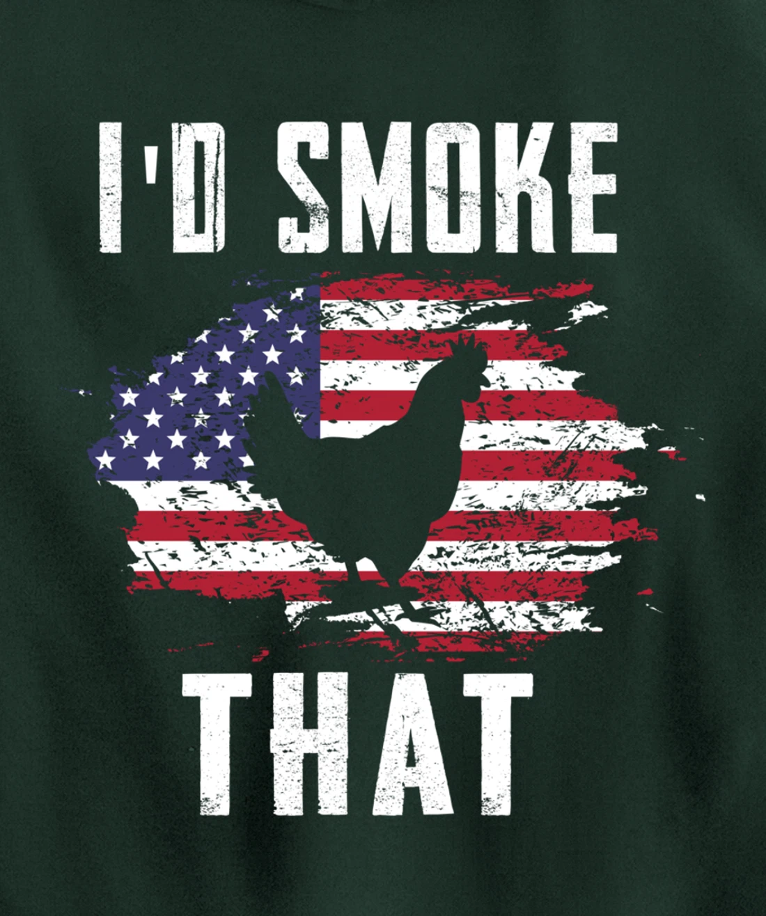 Patriotic Chicken Flag Chicken Graphic Men Meat Smoking BBQ Pullover Hoodie