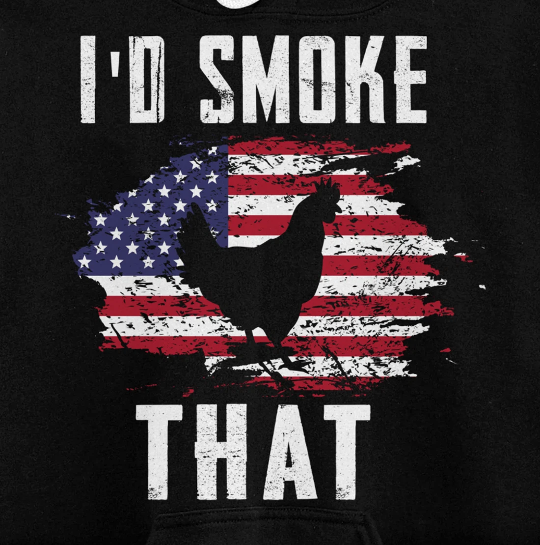 Patriotic Chicken Flag Chicken Graphic Men Meat Smoking BBQ Pullover Hoodie