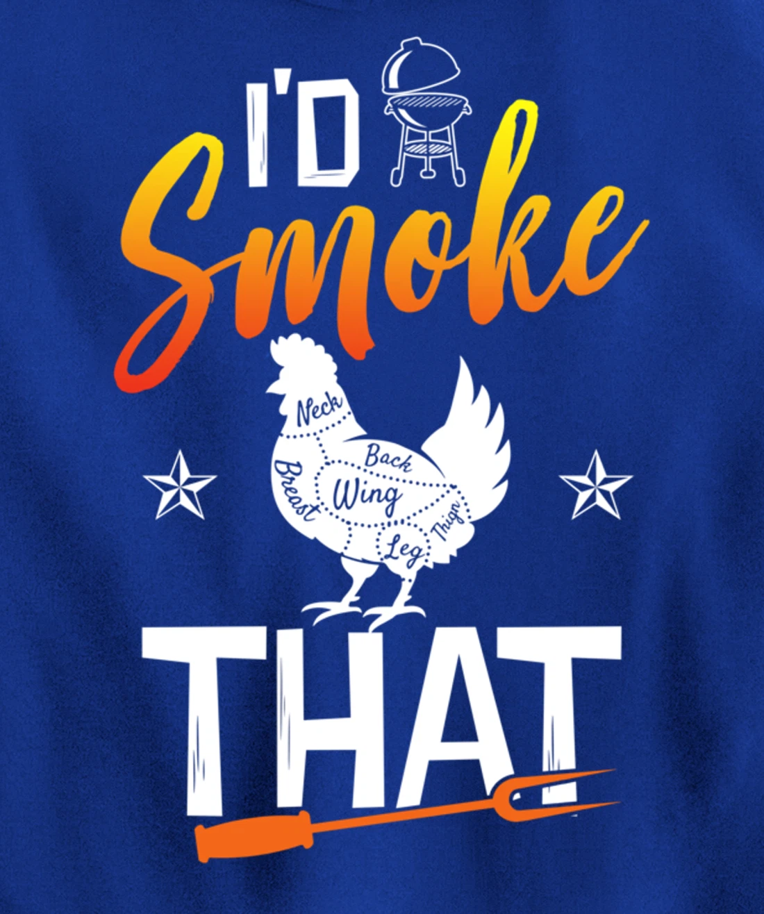 Funny Barbecue Chicken Graphic Women Men Meat Smoking BBQ Pullover Hoodie