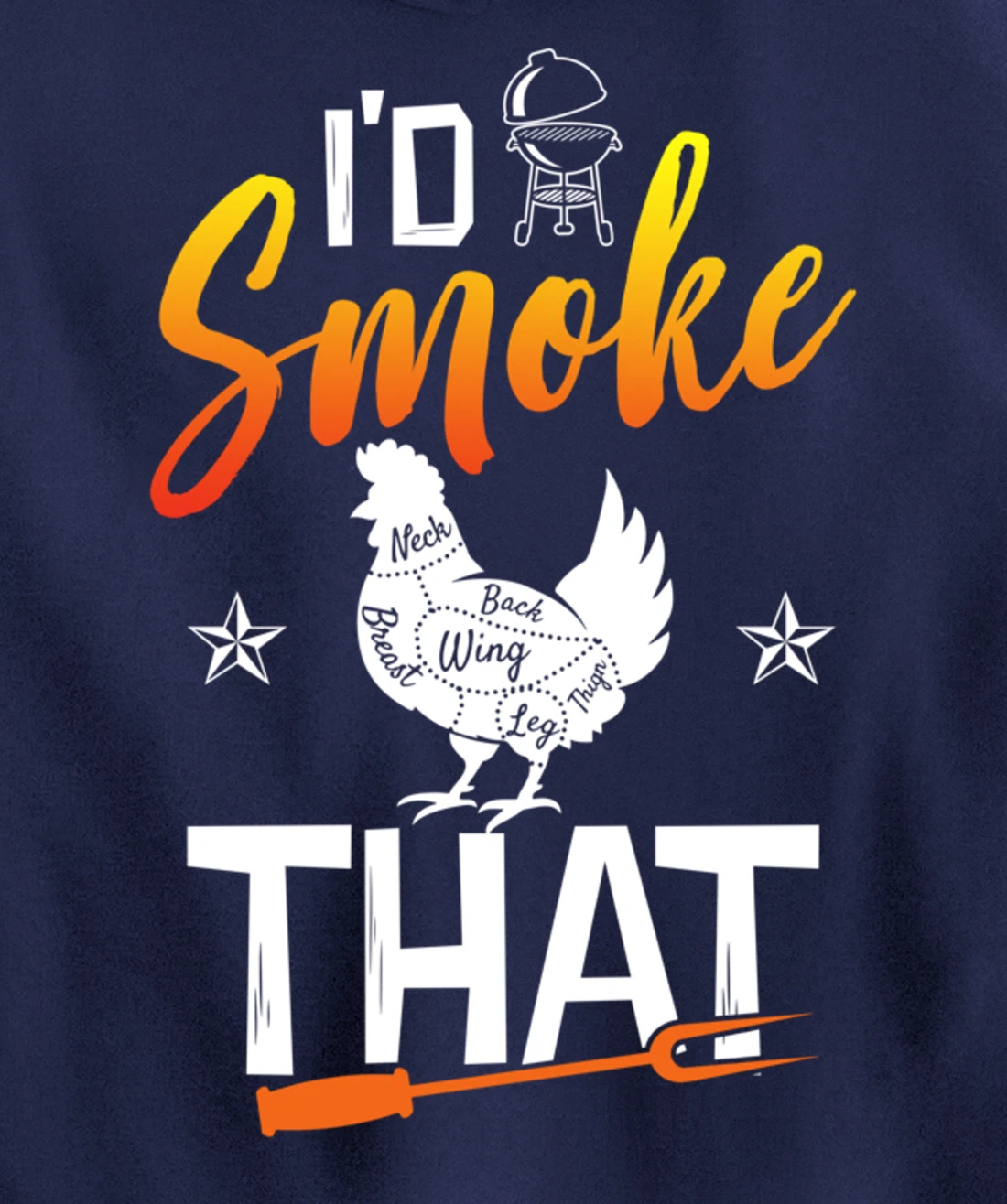 Funny Barbecue Chicken Graphic Women Men Meat Smoking BBQ Pullover Hoodie