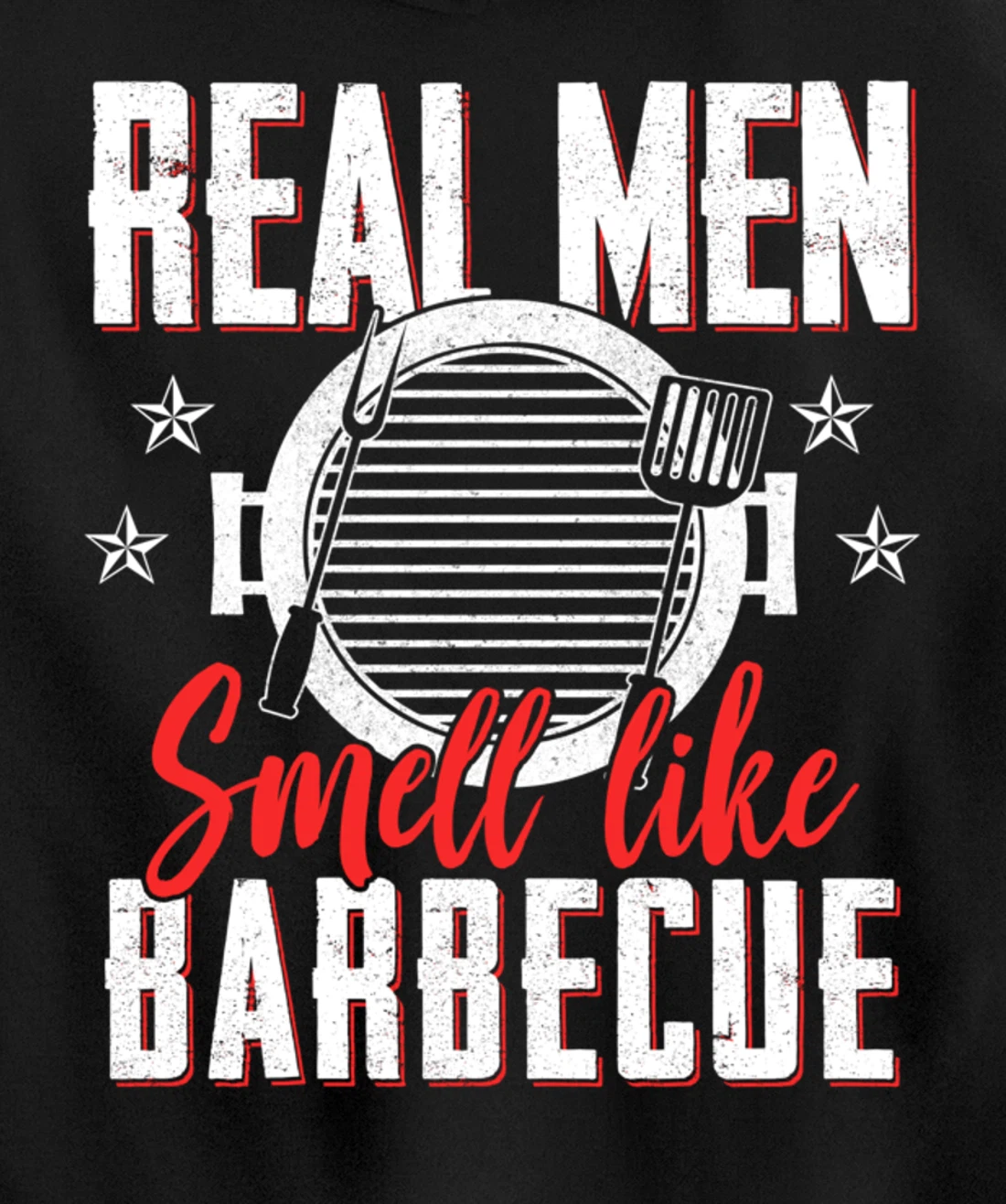 Funny Barbecue Graphic Real Men Meat Smoking BBQ Pullover Hoodie