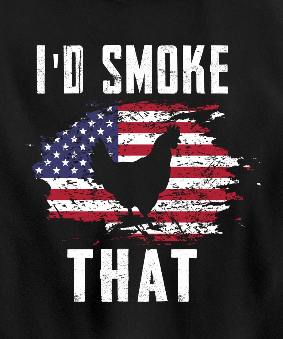 Patriotic Chicken Flag Chicken Graphic Men Meat Smoking BBQ Pullover Hoodie
