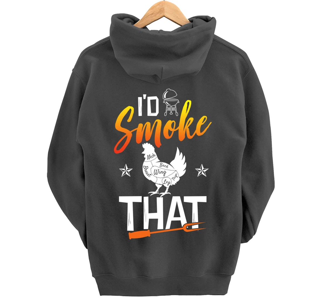 Funny Barbecue Chicken Graphic Women Men Meat Smoking BBQ Pullover Hoodie