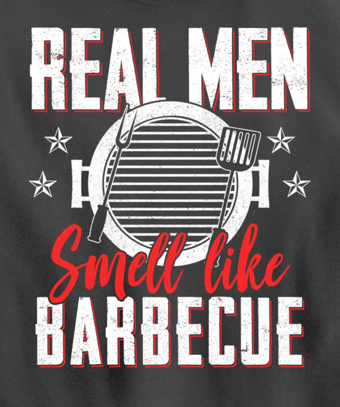 Funny Barbecue Graphic Real Men Meat Smoking BBQ Pullover Hoodie