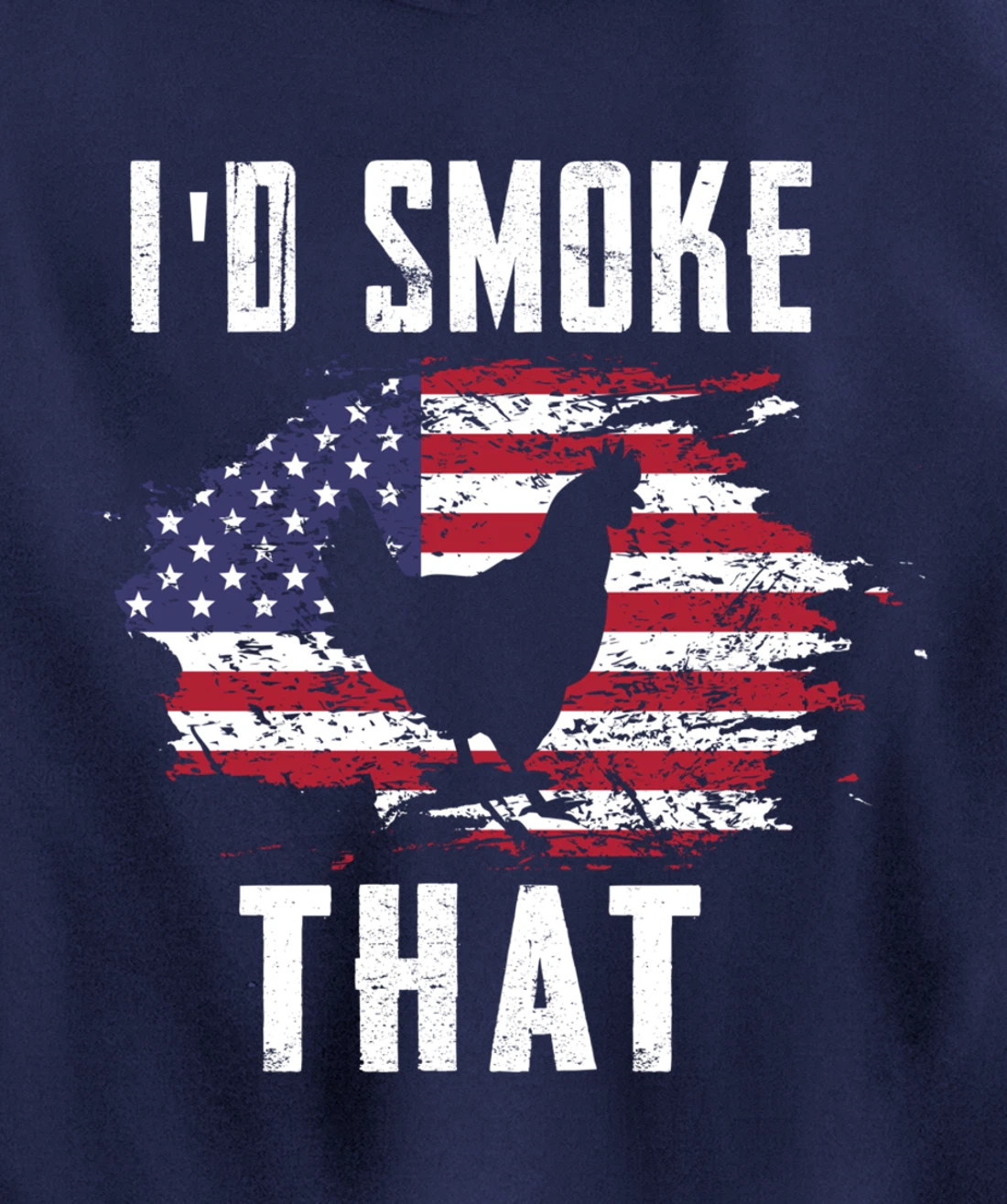 Patriotic Chicken Flag Chicken Graphic Men Meat Smoking BBQ Pullover Hoodie