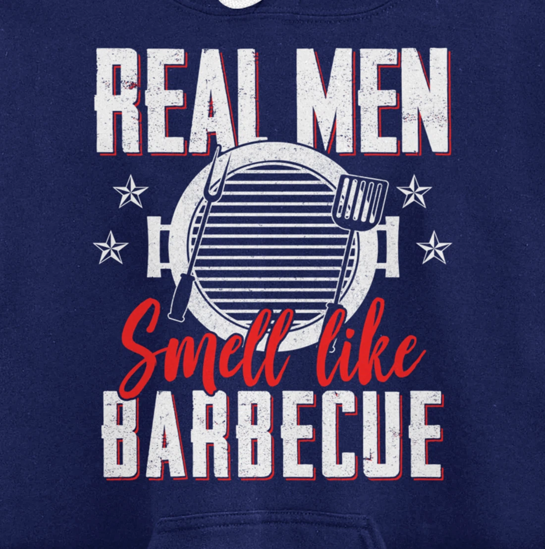 Funny Barbecue Graphic Real Men Meat Smoking BBQ Pullover Hoodie
