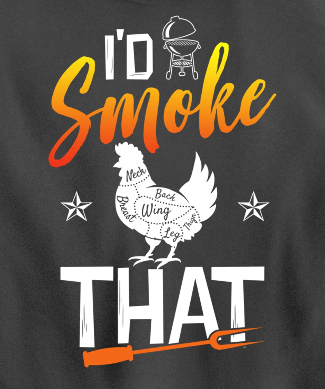 Funny Barbecue Chicken Graphic Women Men Meat Smoking BBQ Pullover Hoodie