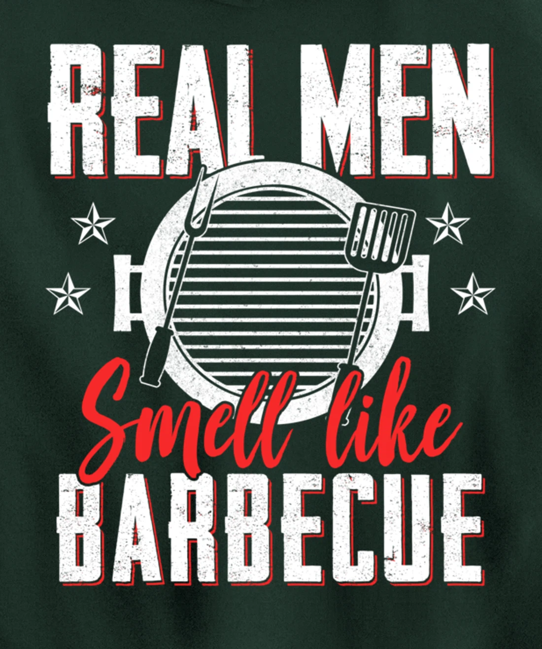 Funny Barbecue Graphic Real Men Meat Smoking BBQ Pullover Hoodie