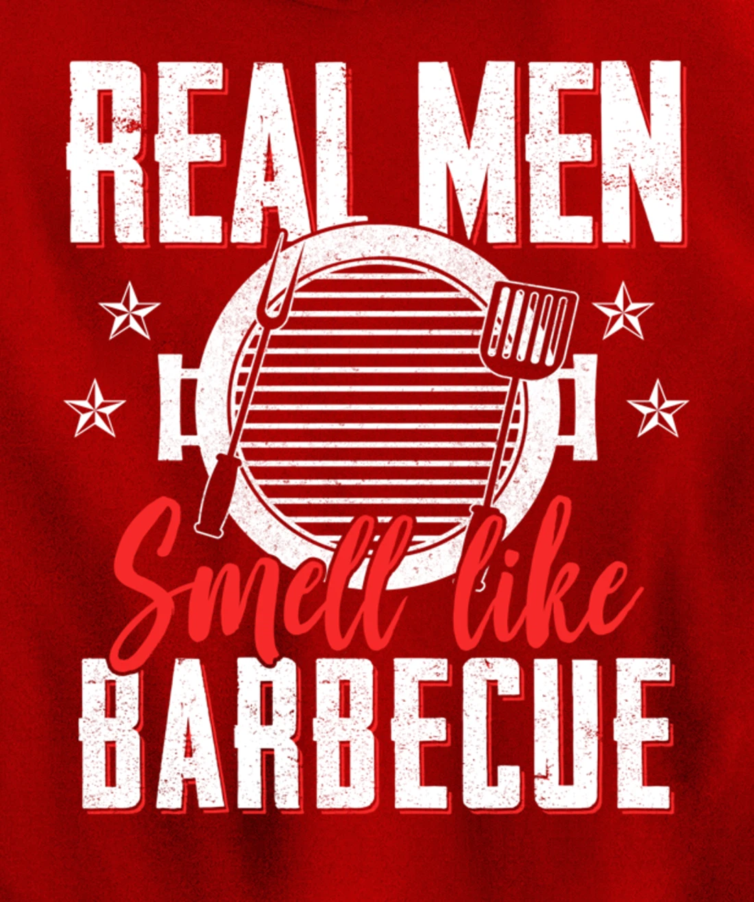 Funny Barbecue Graphic Real Men Meat Smoking BBQ Pullover Hoodie