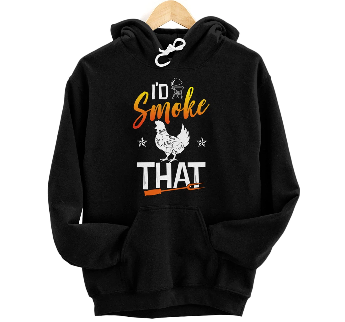 Funny Barbecue Chicken Graphic Women Men Meat Smoking BBQ Pullover Hoodie