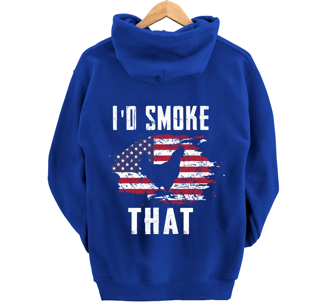 Patriotic Chicken Flag Chicken Graphic Men Meat Smoking BBQ Pullover Hoodie