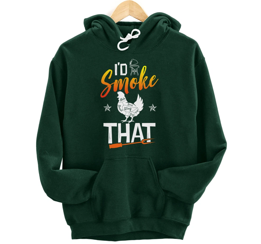 Funny Barbecue Chicken Graphic Women Men Meat Smoking BBQ Pullover Hoodie